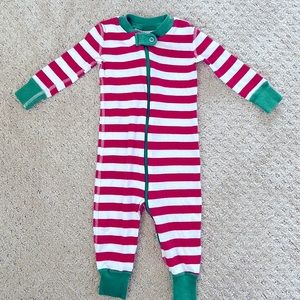 Hanna Andersson, 6-12m, red striped Christmas pajamas